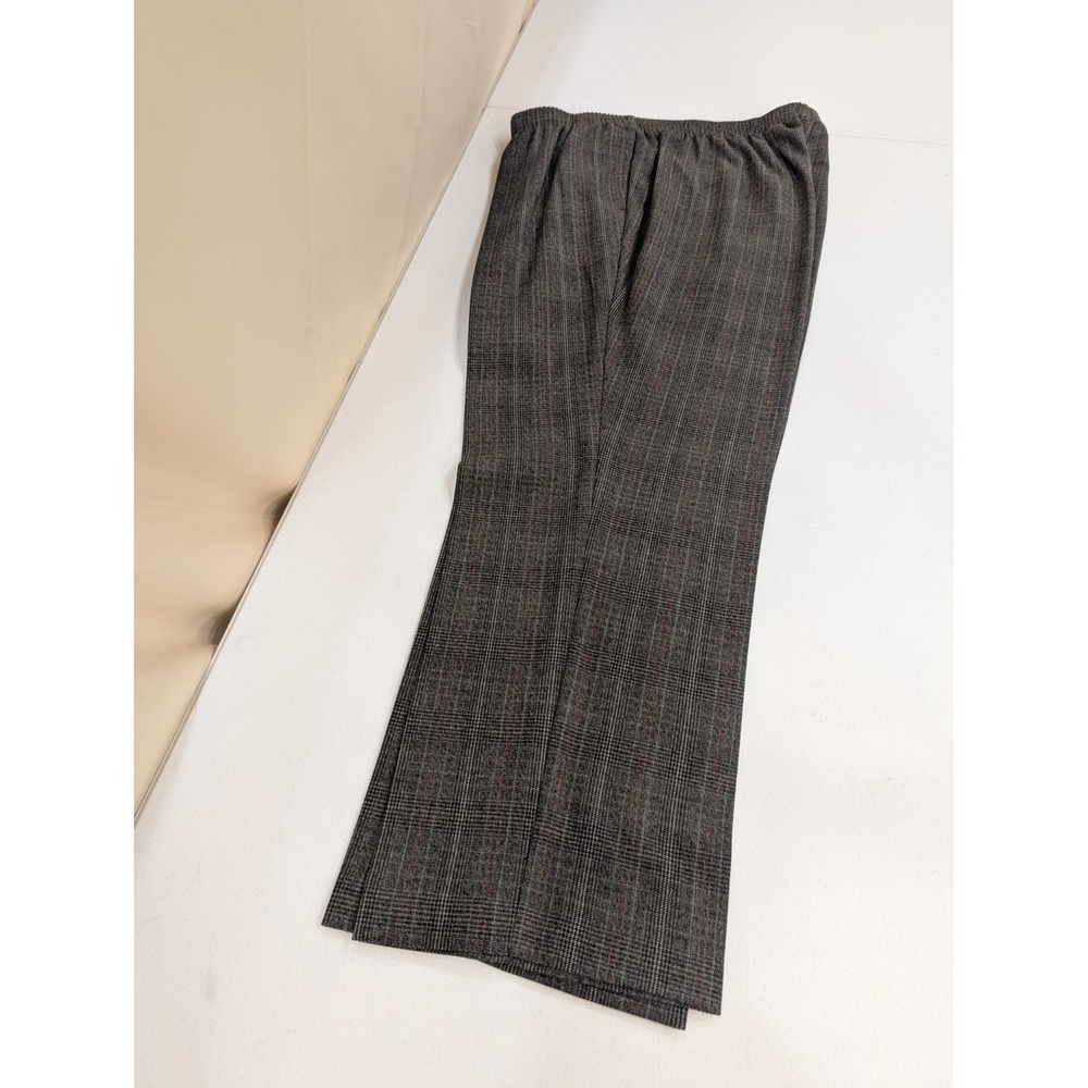 KIM ROGERS Women's 16W Glen Plaid Pull-On Pants Stretch Waist Trousers - Picture 3 of 4